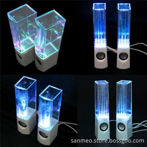 2.0-ch water dancing computer speakers with 4 multiple color LED lights, 3W x 2 innovative design